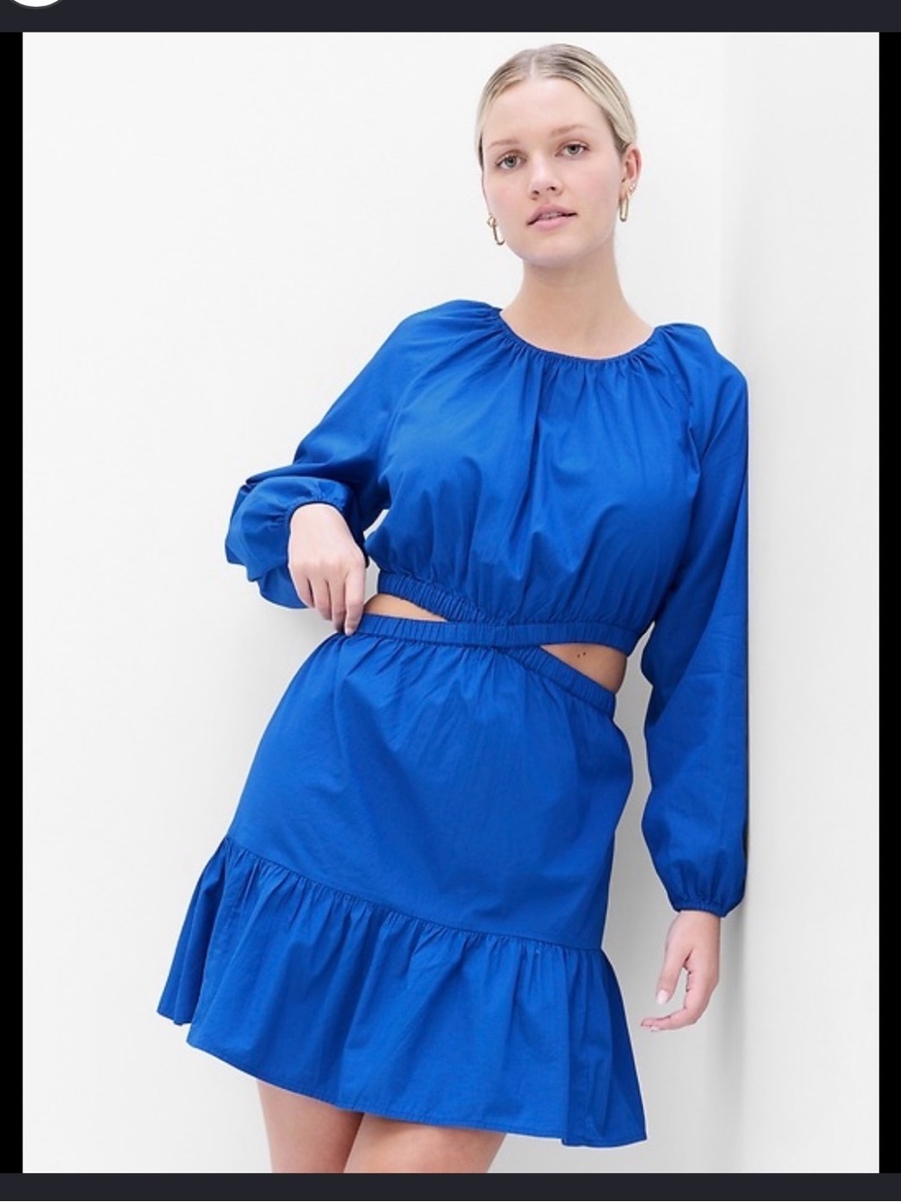 GAP Royal Blue cross-cross cut out mini dress